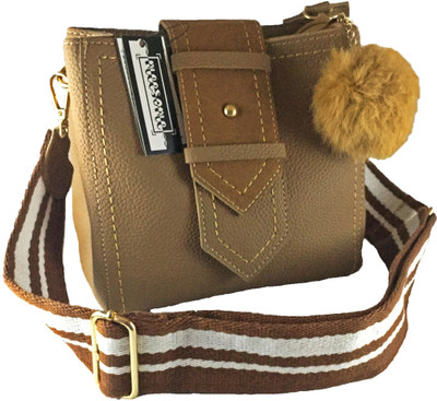 

MEesome Elegant Fashion Series Bag - Multi Pocket with Adjustable Belt (Brown) Sling Bag(Brown, 9 inch)
