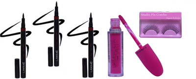 

Studio Fix Combo Eyelashes, Eyeliner set of 3, Giambattista Valli Sharoon Lipgloss(Set of 5)