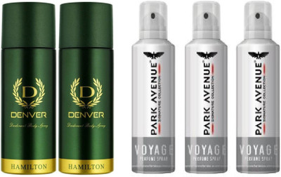 

Park Avenue VOYOGE & HAMILITON Deodorant Spray - For Men(990 ml, Pack of 5)