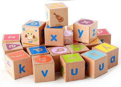 

Montez 26 pcs High Quality Wooden Baby Educational ABC Alphabet Letter Combination Learning Building Blocks / Stacking Toys with Cotton Storage Bag(Multicolor)