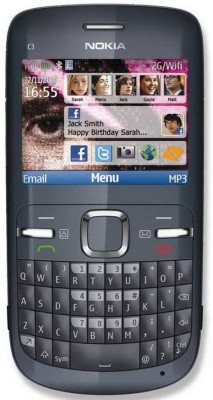 Nokia C3 (Black, 55 MB)(56 MB RAM)  Mobile (Nokia)