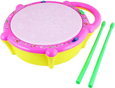 

Prro Musical Flash Drum with 2 Sticks Light Sound Battery Operated Gift Toy for Kids RX-16(Multicolor)