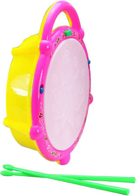 

Prro Musical Flash Drum with 2 Sticks Light Sound Battery Operated Gift Toy for Kids RX-26(Multicolor)