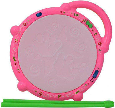 

K Dudes Musical Flash Drum with 2 Sticks Light Sound Battery Operated Gift Toy for Kids KHU-521(Multicolor)