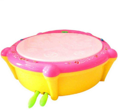 

K Dudes Musical Flash Drum with 2 Sticks Light Sound Battery Operated Gift Toy for Kids KHU-512(Multicolor)