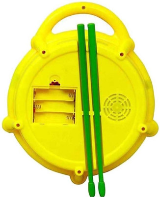 

Prro Musical Flash Drum with 2 Sticks Light Sound Battery Operated Gift Toy for Kids RX-22(Multicolor)
