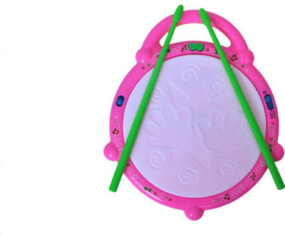 

Infinity Musical Flash Drum with 2 Sticks Light Sound Battery Operated Gift Toy for Kids RDX-7(Multicolor)