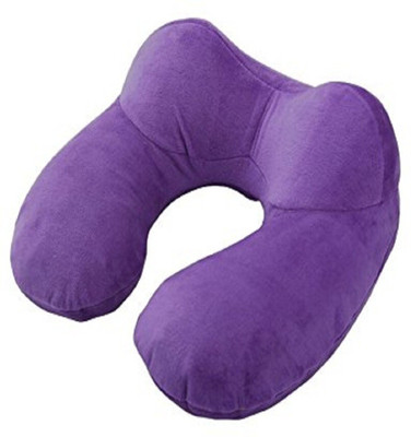 

Aeoss Travel Pillow, Inflating Inflatable Neck Pillow with Soft Velvet Cover Neck Pillow(purple), Black