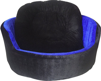 

Hiputee Black-Blue_VELVET_11563_Large L Pet Bed(Black, Blue)