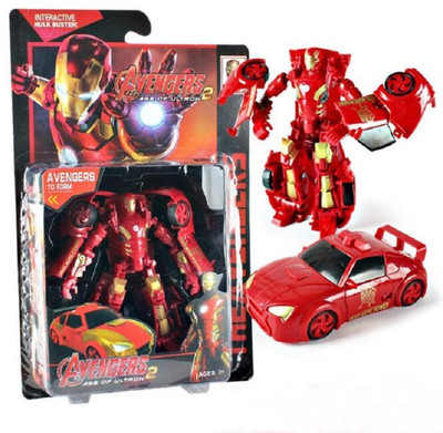 

Kids Fest Avengers Age of Ultron Ironman Design Transformer Car Toy Action Figure,Avengers Transformation Deformation Car Truck Action Figure-(Red)(Red)