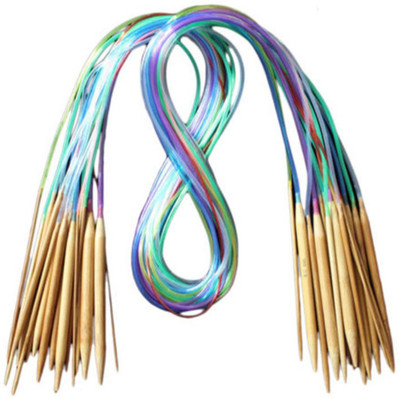 

AGE CARE Multicolor tube 120cm circular bamboo crochet needles set