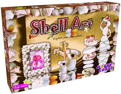 

Kids Fest Creative & Imaginative Shell Art, Craft Kit with 6 Varieties of Shells, Decorative Frame,Photo Frame for Kids of 5+