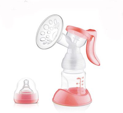 

Macngrid Manual Breast Feeding Pump Original Manual Breast Milk Silicon PP BPA Free With Milk Bottle Nipple Function Breastfeeding Pump (Pink)- Fits All Breast Sizes, Portable and Easy to Use - 150 ml(Pink)