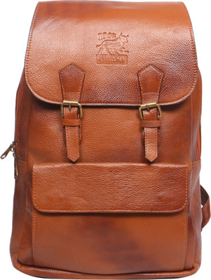 

OBANI Leather Laptop Backpack 18 L Laptop Backpack(Tan)