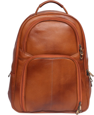 

OBANI Leather Laptop Backpack 18 L Laptop Backpack(Tan)