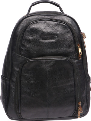 

OBANI Leather Laptop Backpack 18 L Laptop Backpack(Black)