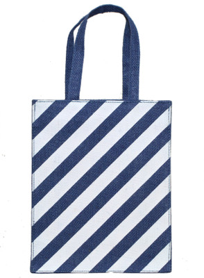 

EWB Blue Stripes Natural Jute Bag For Office Lunch Bag(Blue, 5 L)