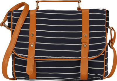 

Bagclan Casual Striped Sling Bag(Blue, 13 inch)