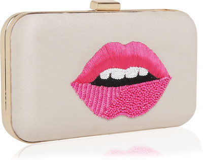 

Bagclan Embroidered clutch Cream Sling Bag(Beige, 2 L)