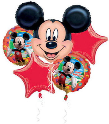 

Funcart Printed Mickey Mouse Birthday Foil Balloon Bouquet ( 5 pcs/pack) Balloon(Multicolor, Pack of 5)