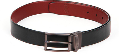 

U.S. Polo Assn Men Black, Maroon Genuine Leather Reversible Belt, Black burgandy