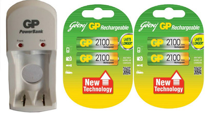 

Godrej S350 With 2100 AA 4pl Camera Battery Charger(White , Green)