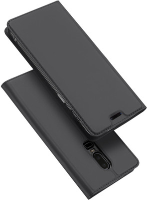 Vodex Flip Cover for OnePlus 6(Grey, Dual Protection, Pack of: 1)