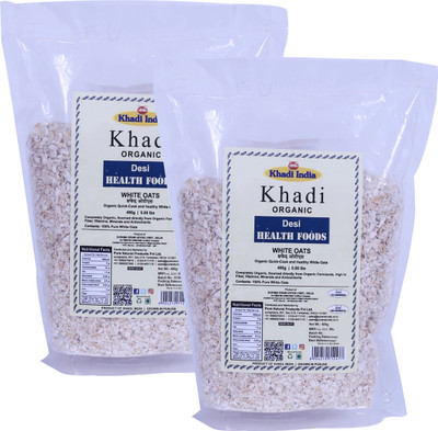 

Khadi Organic Natural Pure White Oats - 400 GM (Pack of 2)(400 g, Pouch, Pack of 2)