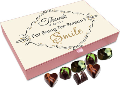 

Chocholik Gift Box - Thank You For Being The Reason I Smile Chocolate Box - 12pc Truffles(144 g)
