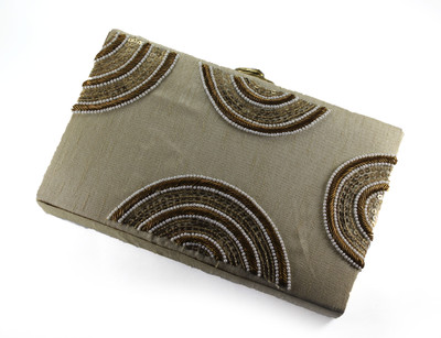

PRIYAROSE Formal Grey Clutch