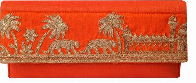 

Milan's creation Party Orange Clutch