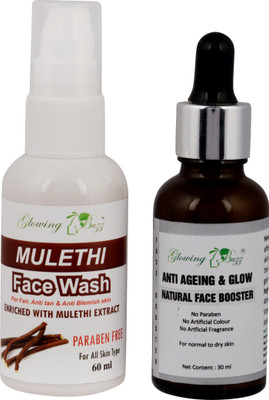 

Glowing Buzz Combo of Mulethi Face Wash and Anti Ageing & Glow Natural Face booster(Set of 1)