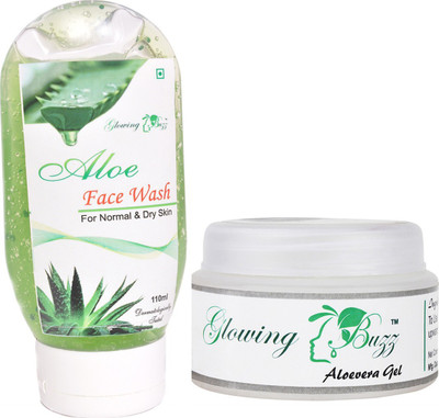 

Glowing Buzz Combo of 1 Aloe Face Wash And 1 Herbal Aloe Vera Gel(Set of 2)