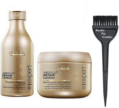 

Studio Fix Combo Hair Brush&L'oreal Professional Absolut Repair Lipidium Shampoo + Conditioner(Set of 3)