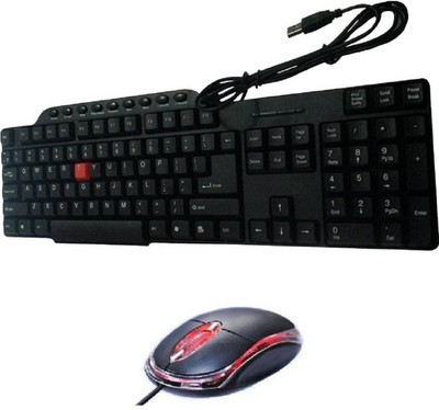 

Apro Multimedia Wired USB Gaming Keyboard (Black) with USB Wired Mouse combo Combo Set