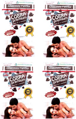 

Cobra Condom Chocolate Flavour Pack of 4( 1 pack of 3 condoms ) Inside Deposable Bags Condom(Set of 4, 12S)