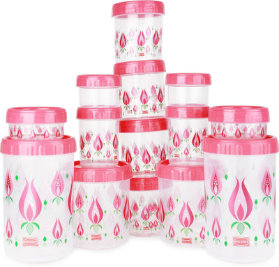 

Polyset Twisty - 1475 ml, 225 ml, 1050 ml, 295 ml, 175 ml, 540 ml Plastic Food Storage(Pack of 14, Pink)
