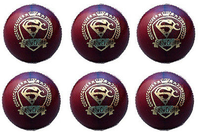 

star craft CLUBSC Cricket Leather Ball(Pack of 6, Multicolor)