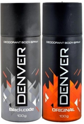 

Denver BLACK CODE WITH ORIGINAL Deodorant Spray - For Men(200 g, Pack of 2)
