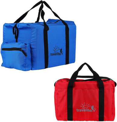 

Travelite (Expandable) Polyster Royal Blue & Red Duffle Bag Combo Pack Of 2 (55 L +35 L) Travel Duffel Bag(Red)