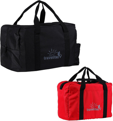 

Travelite (Expandable) Polyster Black & Red Duffle Bag Combo Pack Of 2 (55 L + 35 L) Travel Duffel Bag(Red)