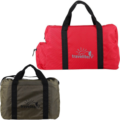 

Travelite (Expandable) Polyster Red & Military Green Duffle Bag Combo Pack Of 2 (55 L + 35 L) Travel Duffel Bag(Green)