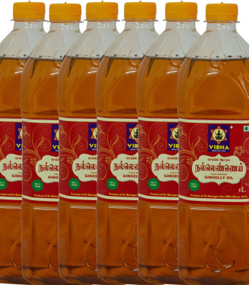 

VIBHA BULK COMBO-1offer pack includes(Cold pressed/Wood churned(mara sekku) sesame(gingelly) oil- 6litre) Sesame Oil 6 L Plastic Bottle(Pack of 6)