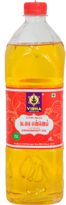 

VIBHA Cold pressed Groundnut(Peanut) oil/Wood churned(mara sekku) 1 litre(910grams) Groundnut Oil 1 L Plastic Bottle