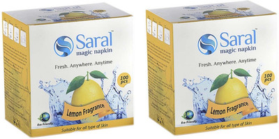 

SARAL Magic Tablet Napkin - 200 Pieces - Lemon Fragrance(Pack of 200)