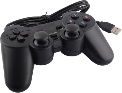 

spincart USB 2.0 Wired Gamepad with Single Vibration Dual Joystick Gamepad Game Controller for Laptop and PC USB Gamepad(Black, For PC)