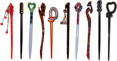 

Chanderkash Combo of Multi Color Juda Sticks Bun Stick(Multicolor)