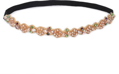 

SVAZ Beaded Wide Headwrap Elastic Hairband for Women and Girls Head Band(Multicolor)