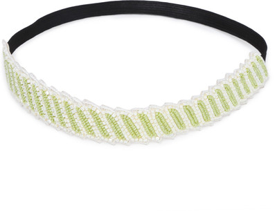 

SVAZ Beaded Wide Headwrap Elastic Hairband for Women and Girls Head Band(Yellow)