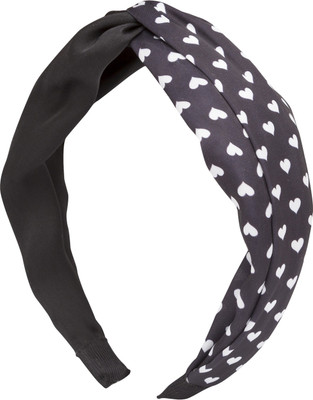 

Globus Heart Motif Twisted Fabric Hair Band Hair Band(Black)